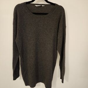 Everlane 100% Cashmere Steel Gray Pullover Long Line Sweater, L